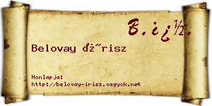 Belovay Írisz névjegykártya